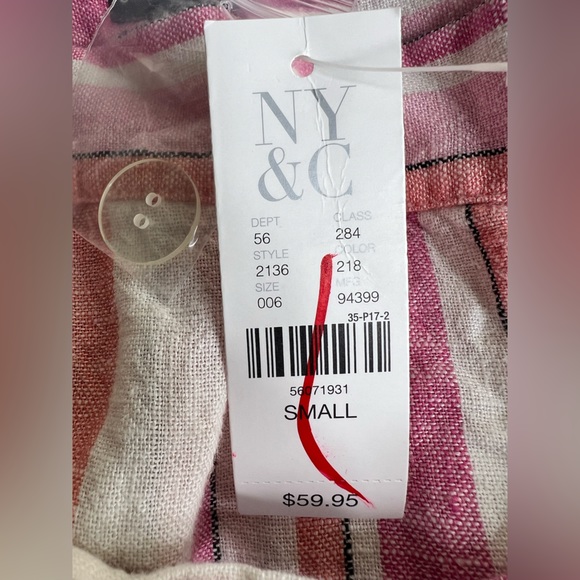 Ny&co pretty in pink wrap skirt linen blend small coral white NWT new maxi - Picture 2 of 8